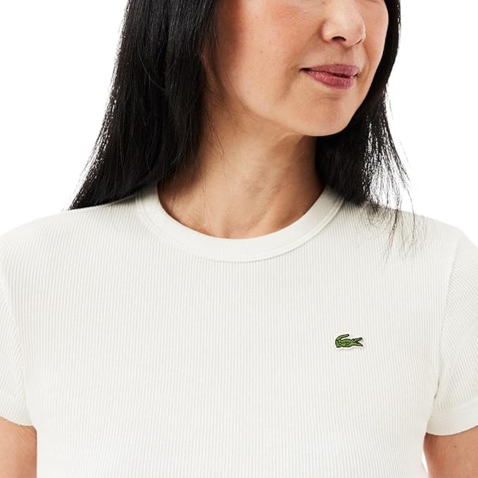 Lacoste Women’s Slim Fit Ribbed Cotton T-shirt